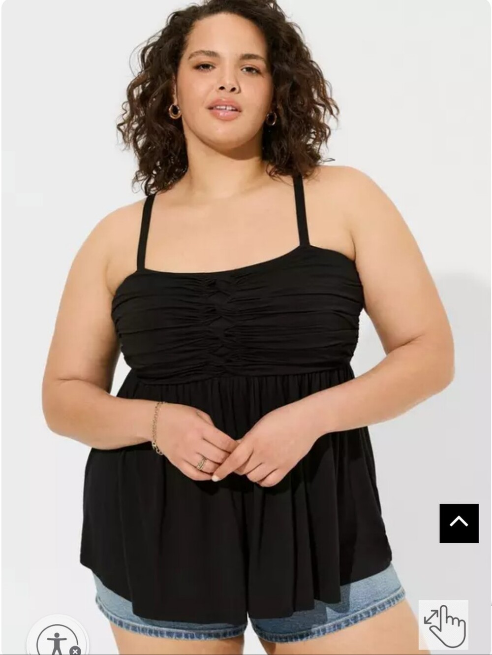 torrid Black Ruched Bust Swing Cami